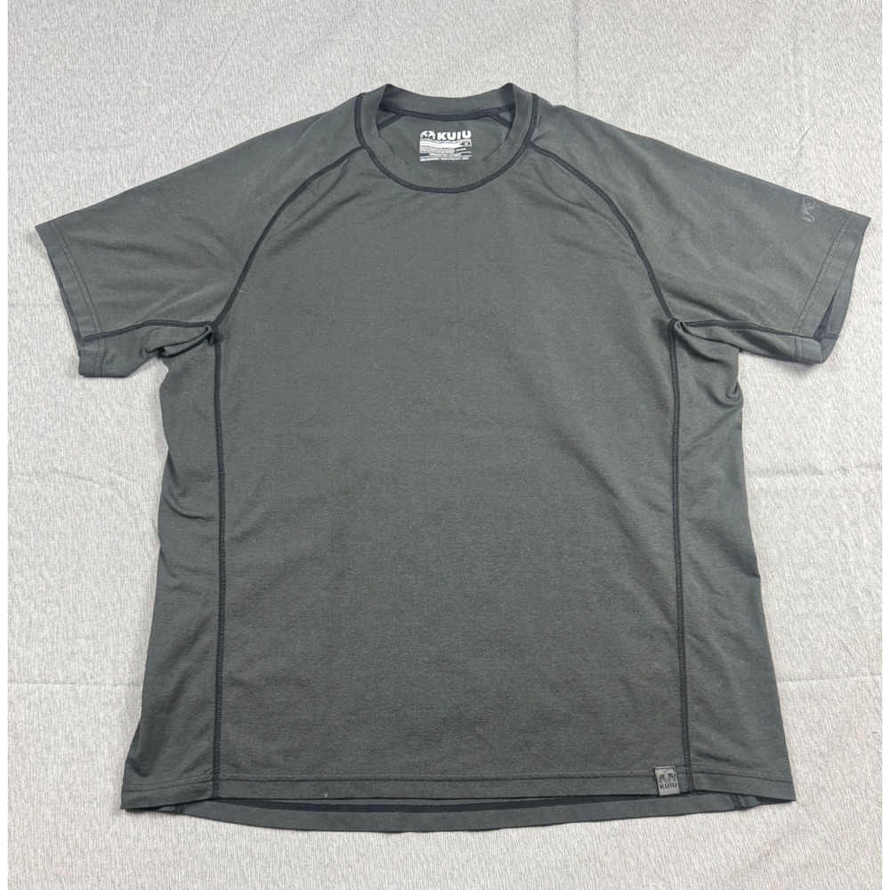 KUIU Peloton 130 Primeflex Makspec S/S Shirt Mens Medium Charcoal Grey Green